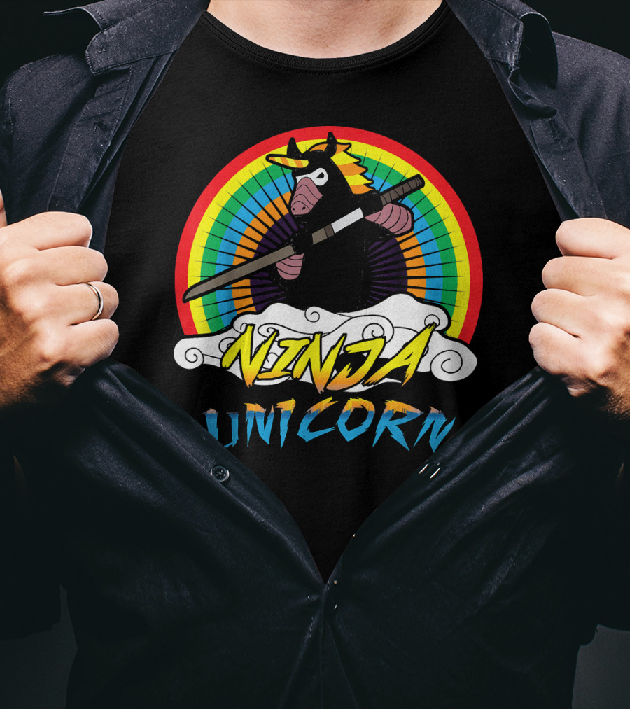 Ninja Unicorn Rainbow Samurai T-Shirt