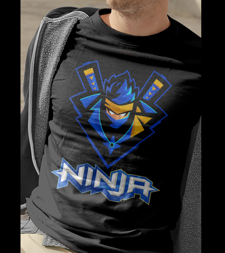Reas Ninja Logo Ninja Blue And Yellow Design For Fans T-Shirt