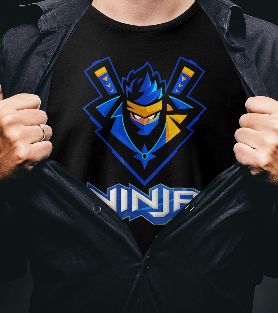 Reas Ninja Logo Ninja Blue And Yellow Design For Fans T-Shirt