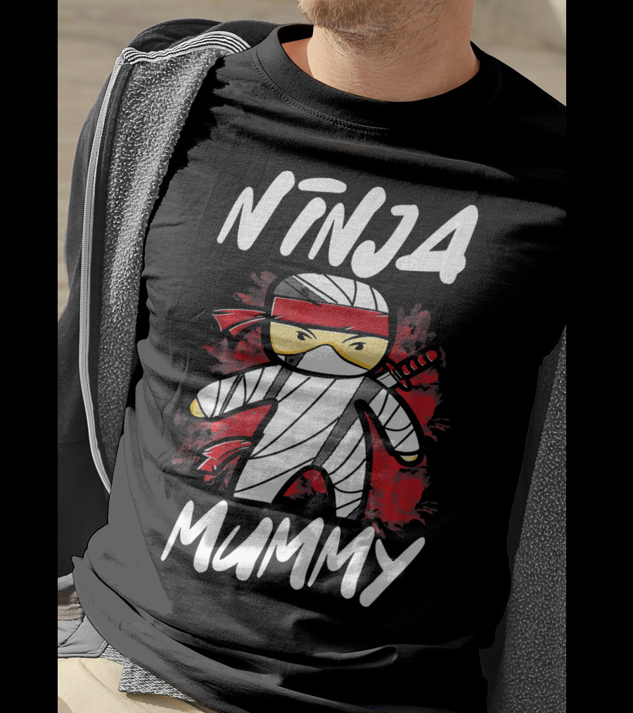 Ninja Mummy Halloween Mummy Samurai Warrior T-Shirt