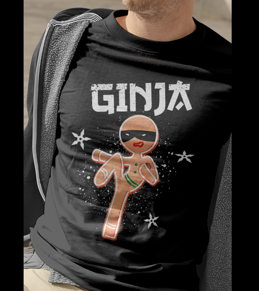 Ginja Ninja Martial Arts Gingerbread Kicker T-Shirt