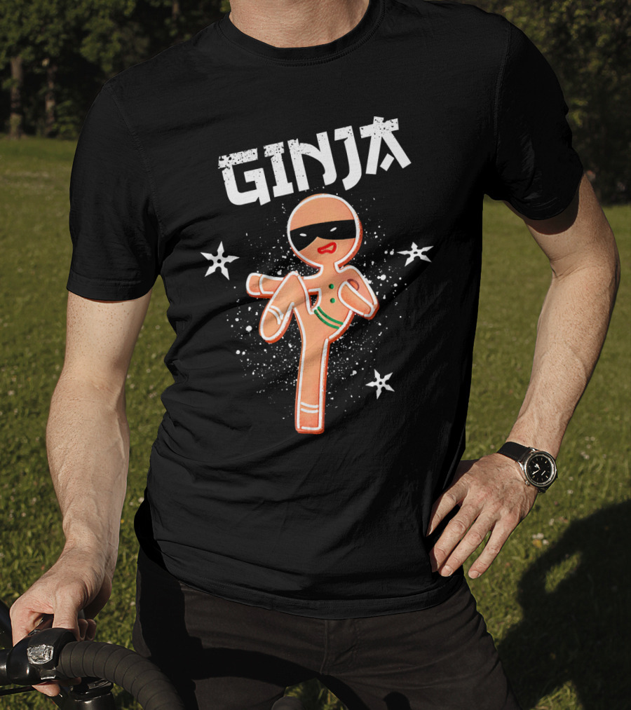 Ginja Ninja Martial Arts Gingerbread Kicker T-Shirt