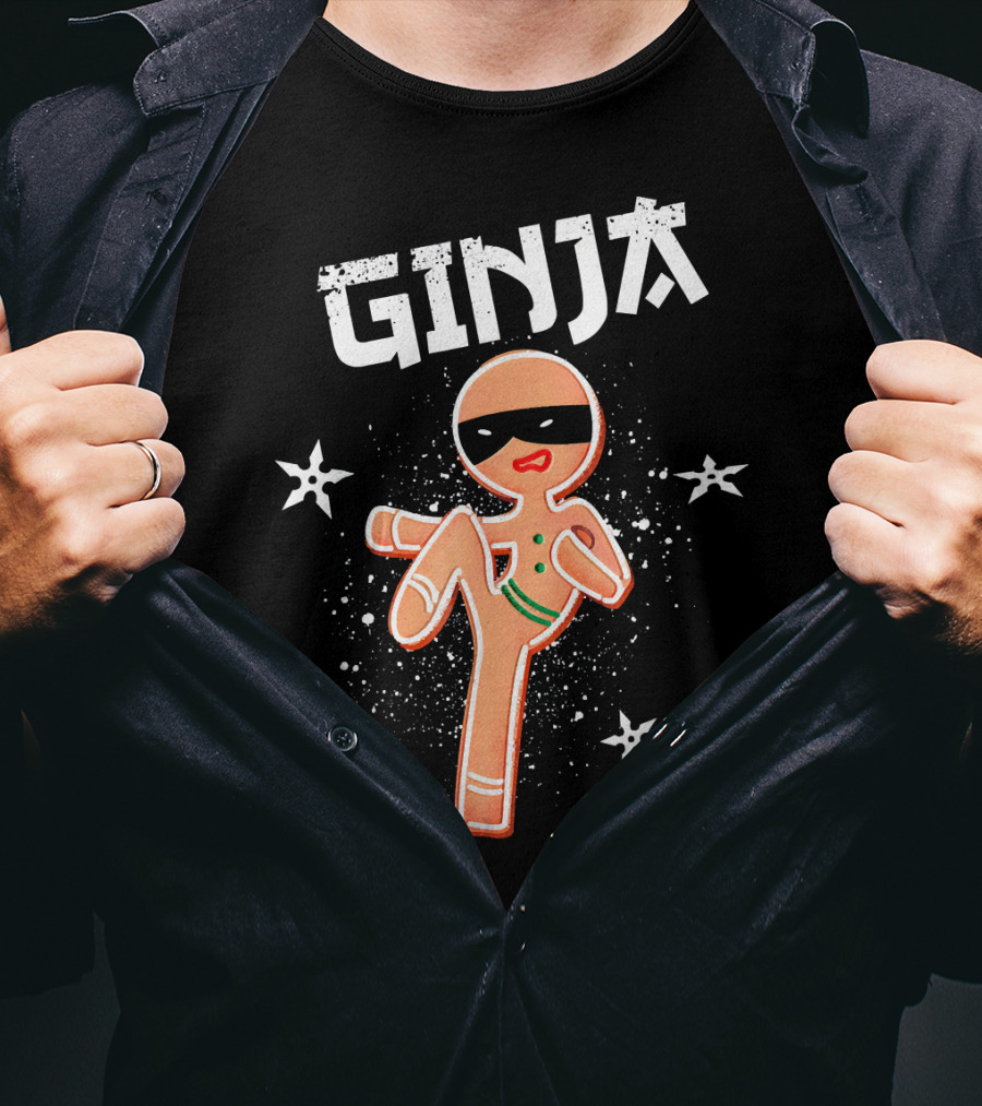 Ginja Ninja Martial Arts Gingerbread Kicker T-Shirt