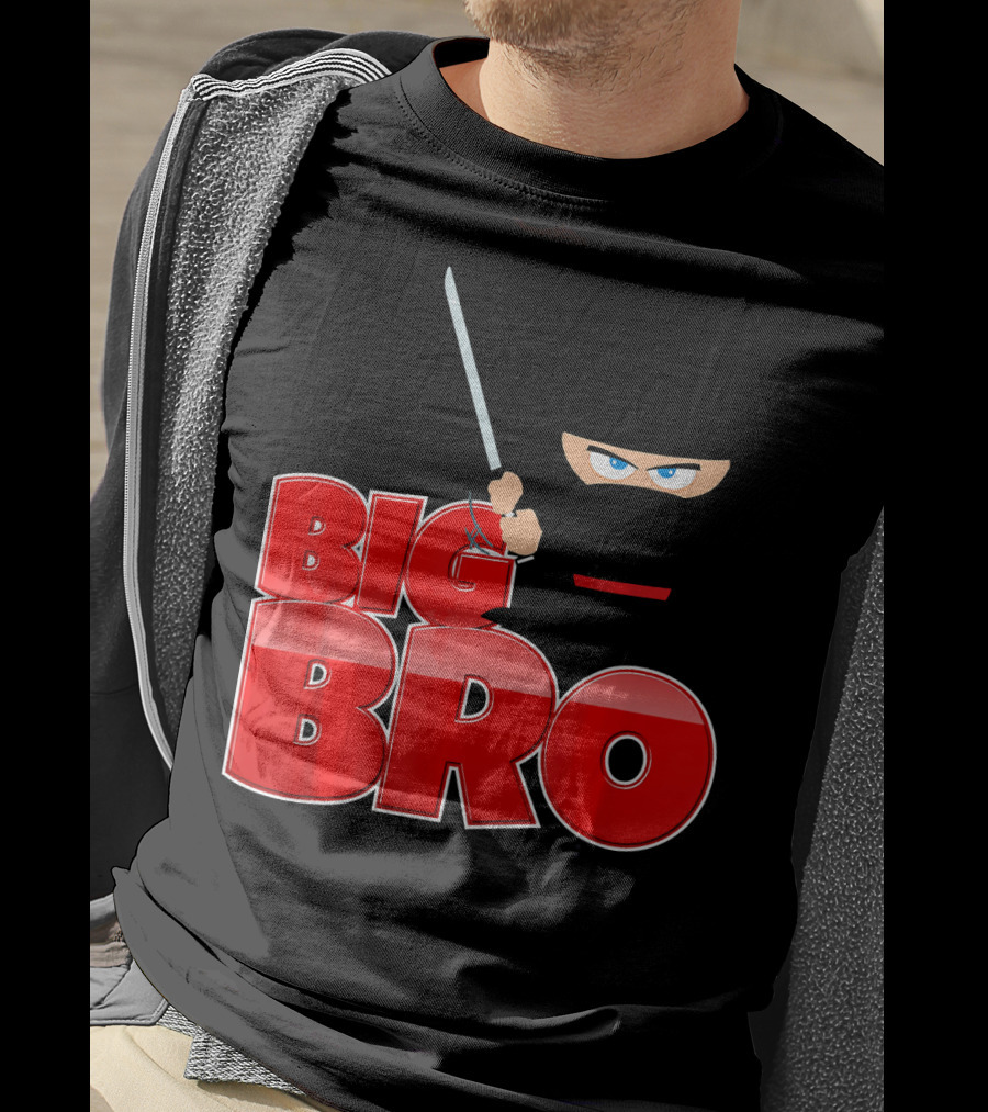 Big Bro Ninja Big Brother With Sword And Mask T-Shirt