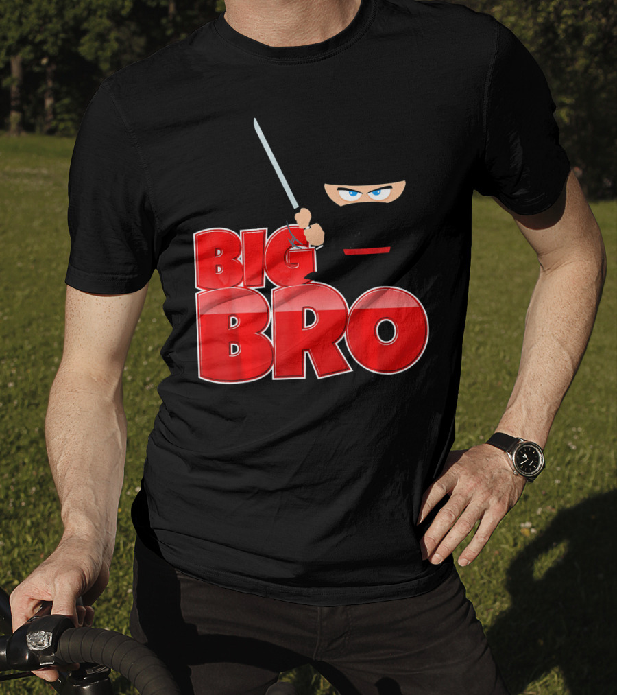 Big Bro Ninja Big Brother With Sword And Mask T-Shirt