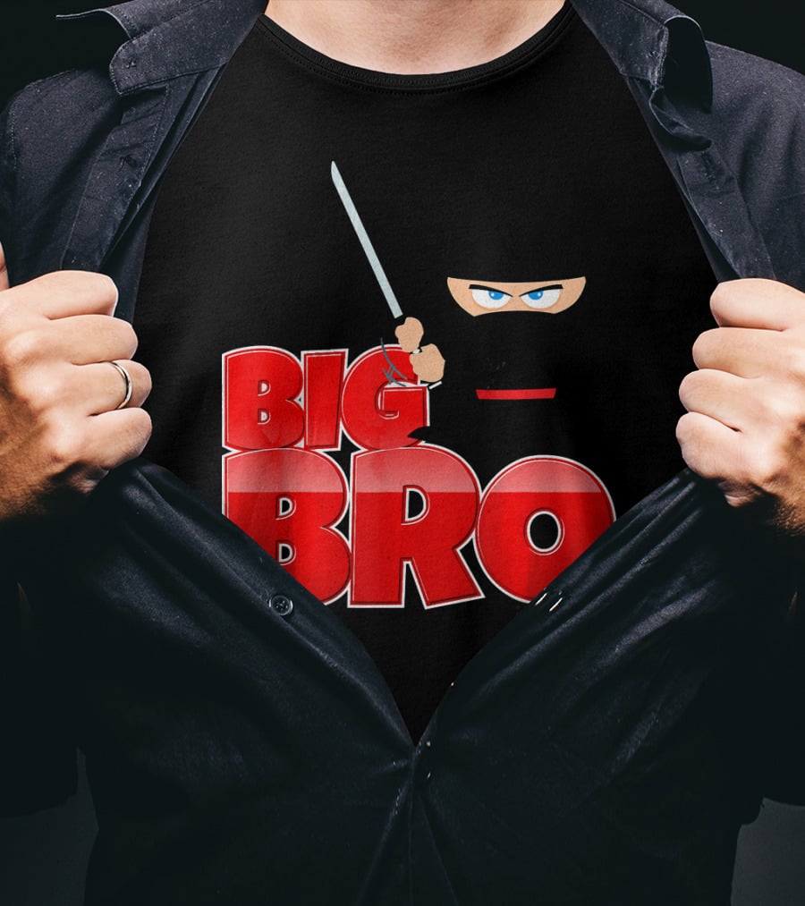 Big Bro Ninja Big Brother With Sword And Mask T-Shirt