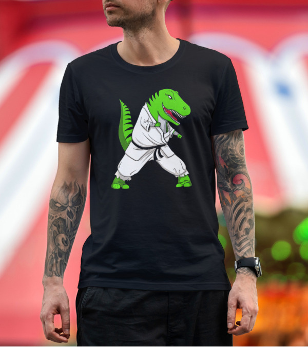 Premium T-Shirt: T Rex Dinosaur Karate Ninja Martial Arts Gi T-Shirt T Rex Dinosaur Karate Ninja Martial Arts Gi T-Shirt