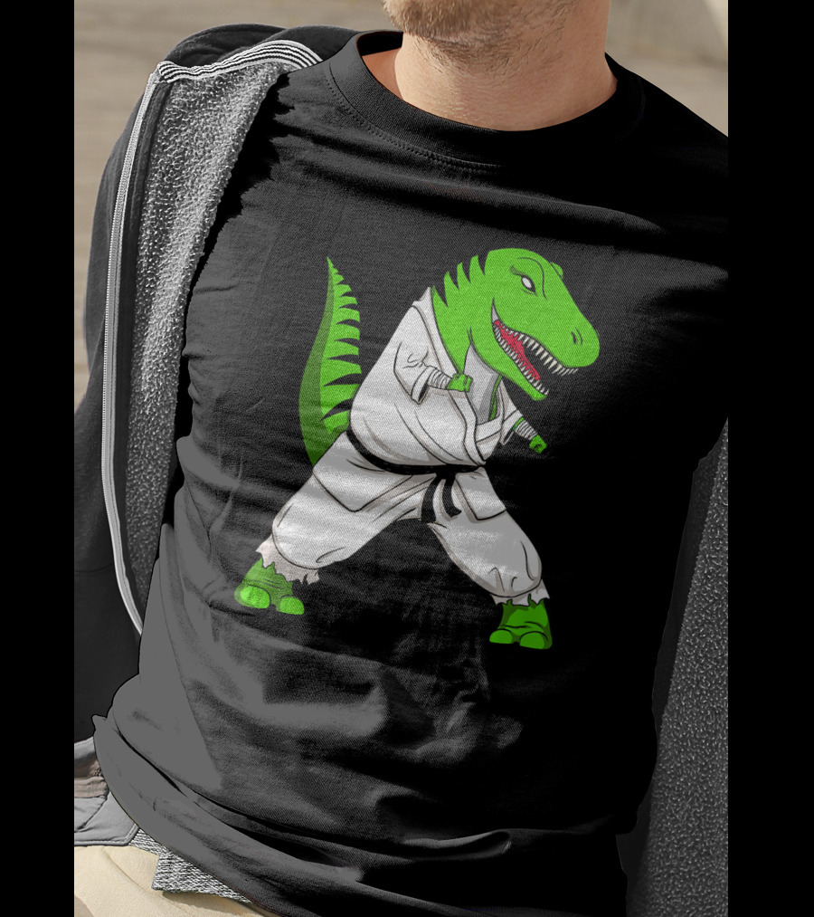 T Rex Dinosaur Karate Ninja Martial Arts Gi T-Shirt