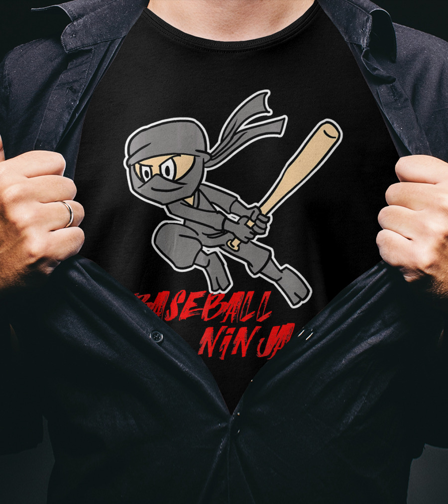 Baseball Ninja Funny Sport Game League Action T-Shirt