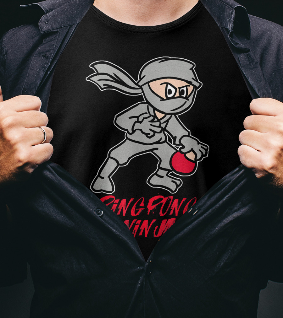 Ping Pong Ninja Funny Table Tennis Sport T-Shirt