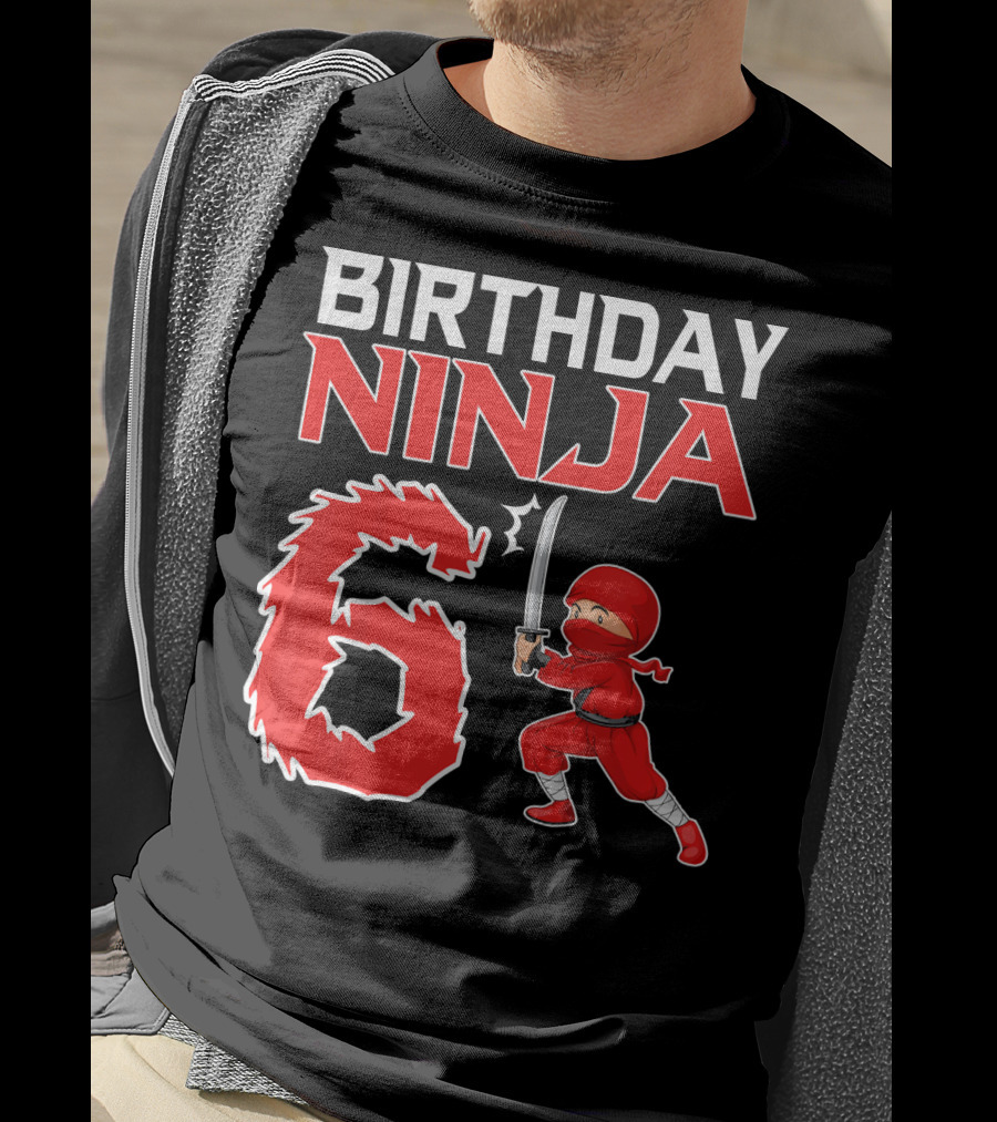 Birthday Ninja 6 Years Old Boy T-Shirt