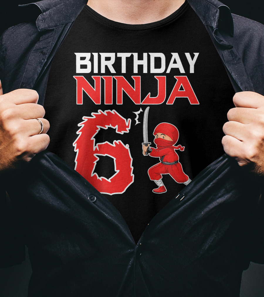 Birthday Ninja 6 Years Old Boy T-Shirt