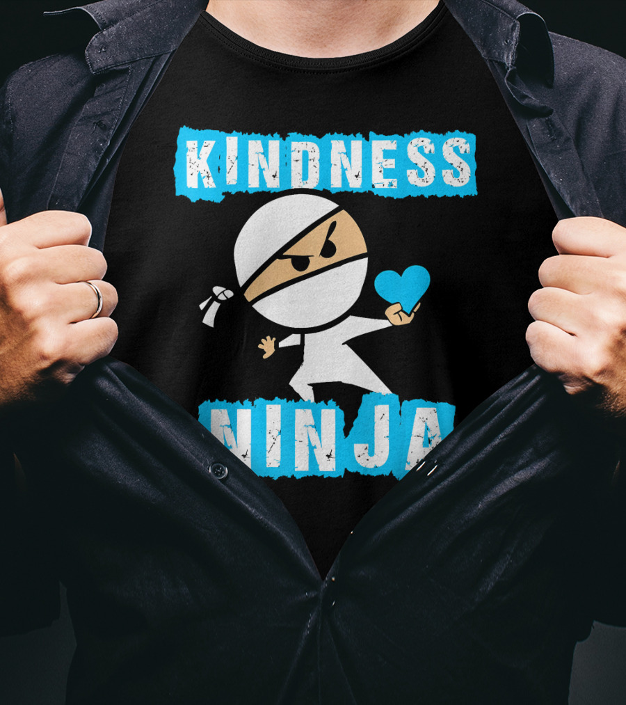 Kindness Ninja Heart-Driven Warrior T-Shirt