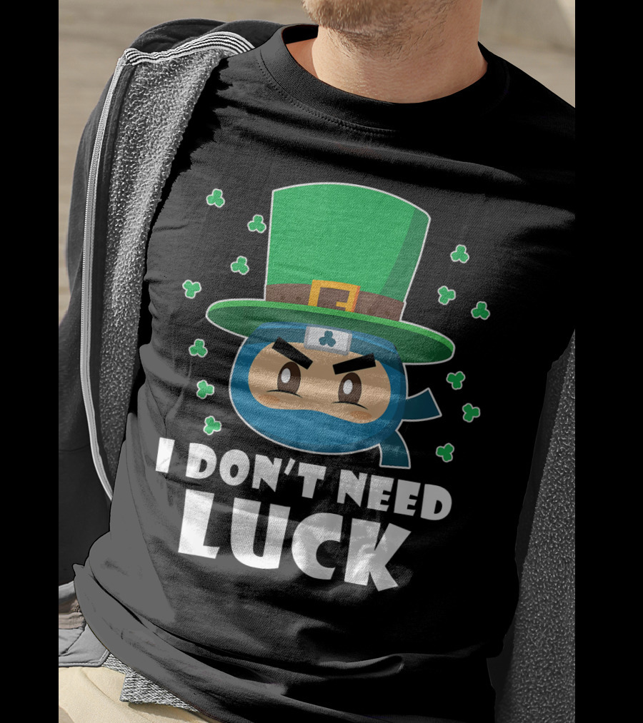 Kids Funny Ninja I Don't Need Luck T-Shirt