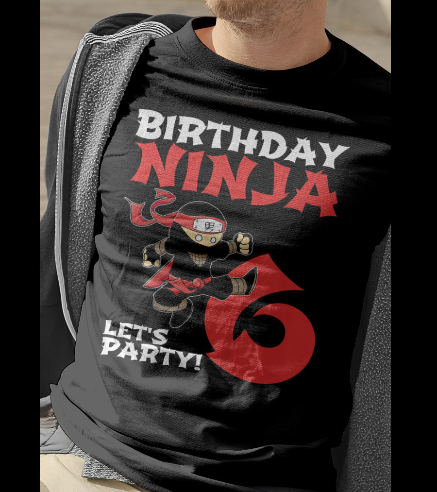 Birthday Ninja 6 Let's Party T-Shirt