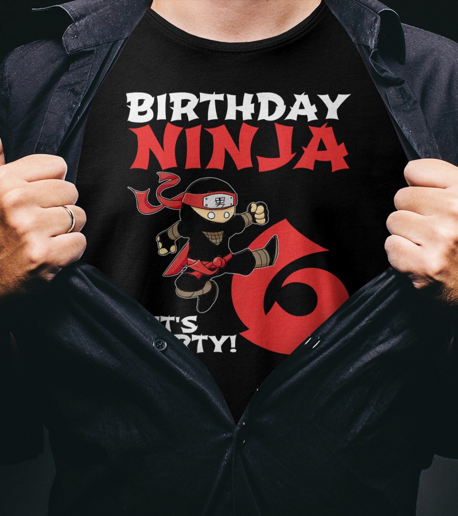 Birthday Ninja 6 Let's Party T-Shirt