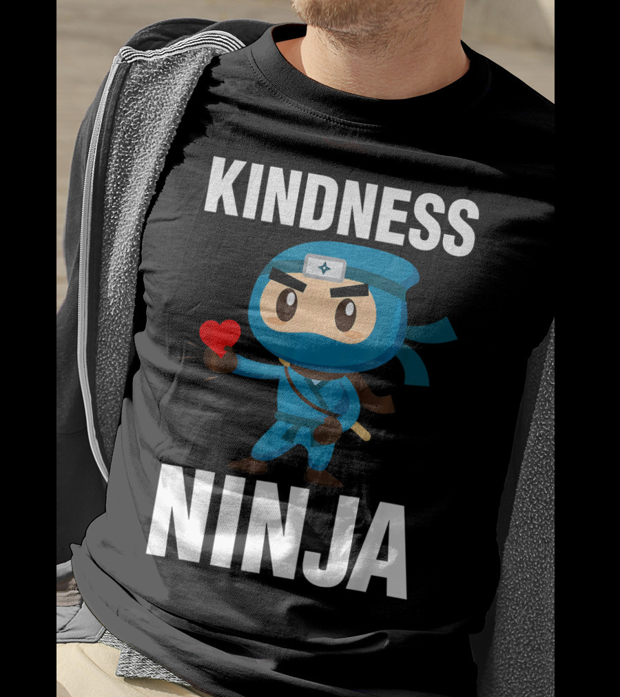 Kindness Ninja Anti Bullying Kids School Hero With Heart T-Shirt