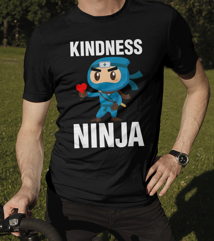 Kindness Ninja Anti Bullying Kids School Hero With Heart T-Shirt