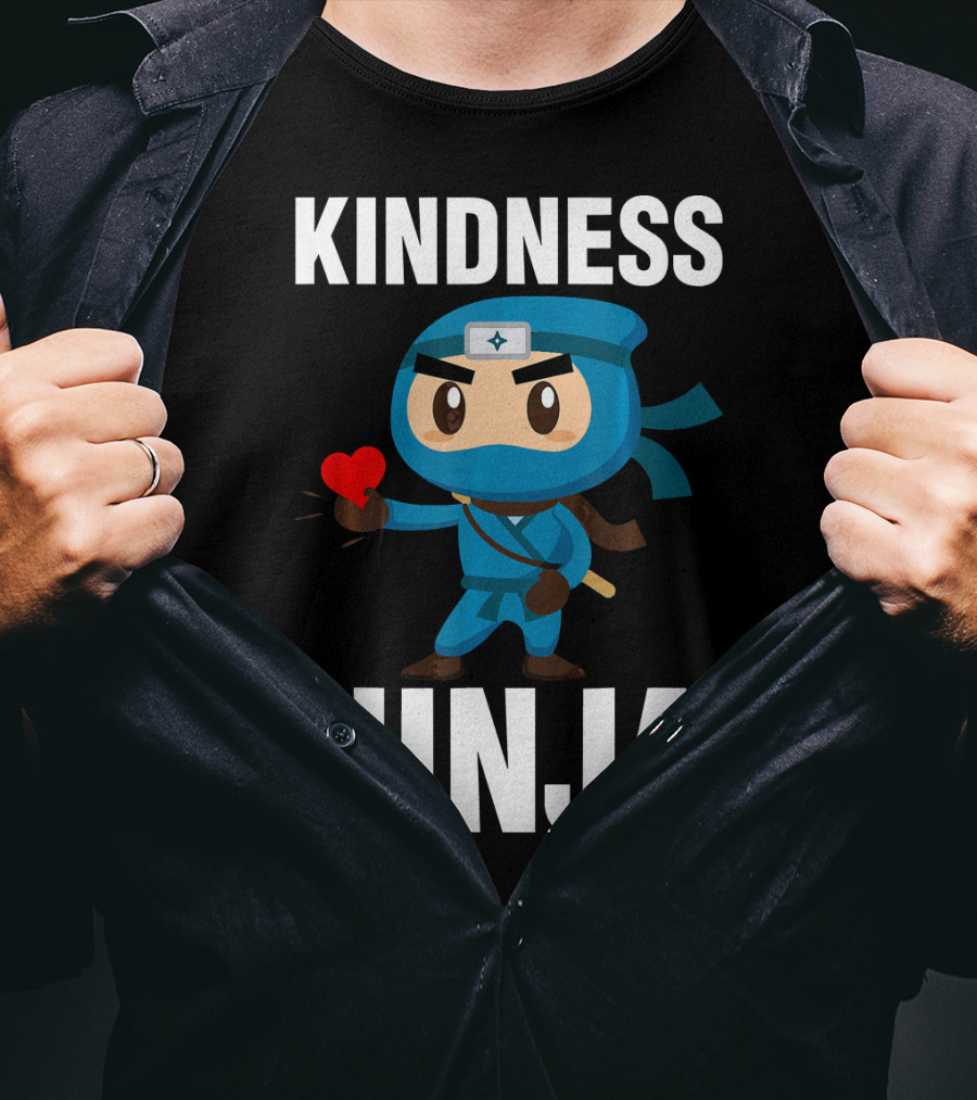 Kindness Ninja Anti Bullying Kids School Hero With Heart T-Shirt