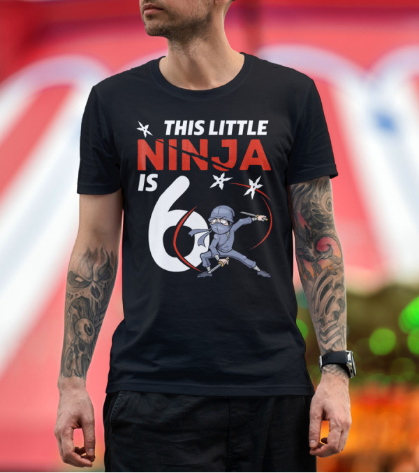 Premium T-Shirt: This Little Ninja Is 6 Years Old with Shuriken Warrior and Mask T-Shirt This Little Ninja Is 6 Years Old with Shuriken Warrior and Mask T-Shirt