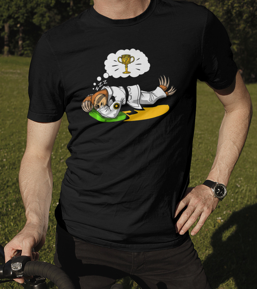Sloth Nap Karate Funny Martial Arts Ninja Champion Dreaming T-Shirt