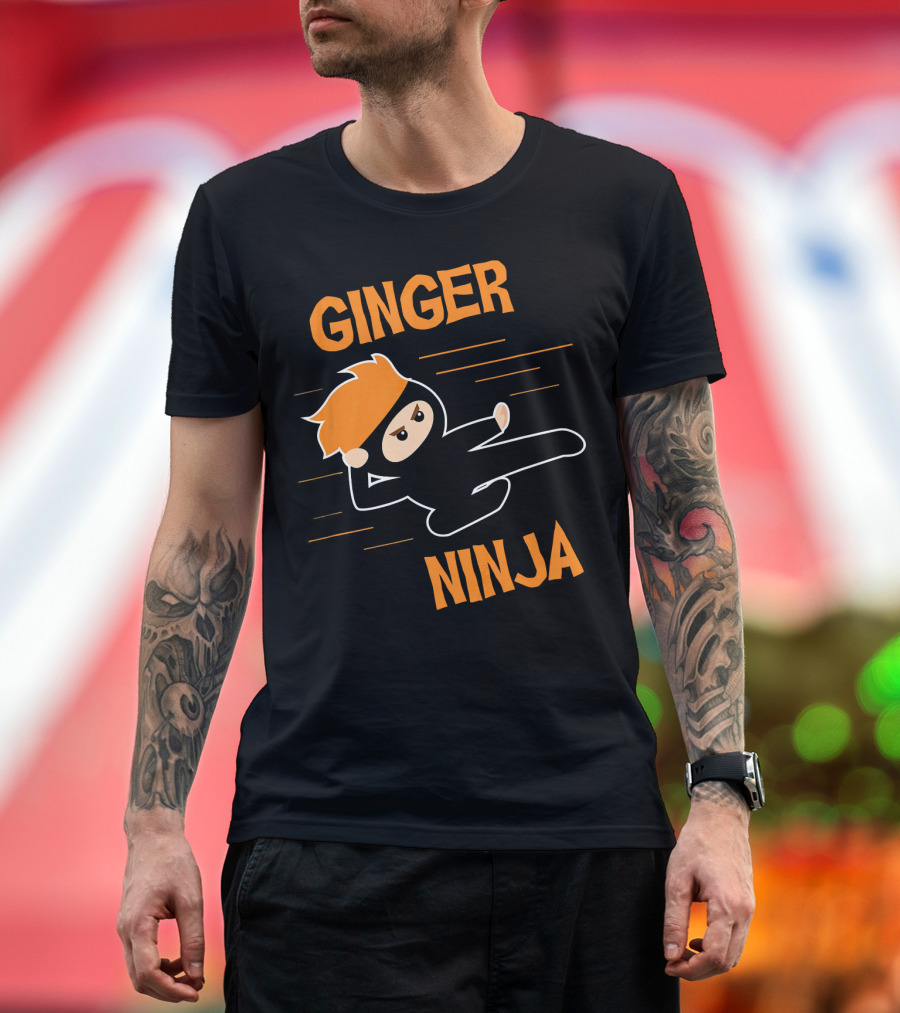 Ginger Ninja Red Hair Funny Kick T-Shirt