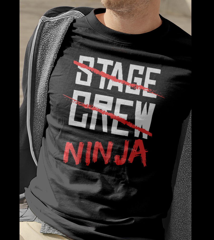STAGE CREW NINJA BACK Printed T-Shirt