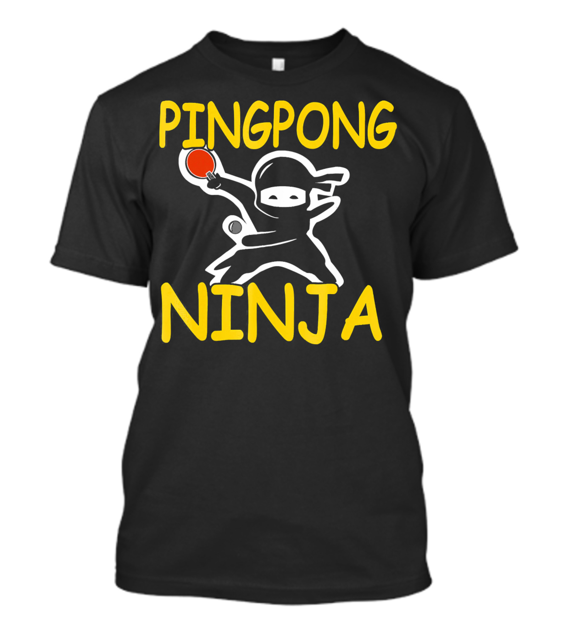 PINGPONG NINJA Action Pose With Table Tennis Paddle T-Shirt