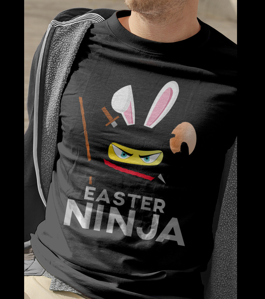 Easter Ninja Rabbit Mask Samurai Sword T-Shirt