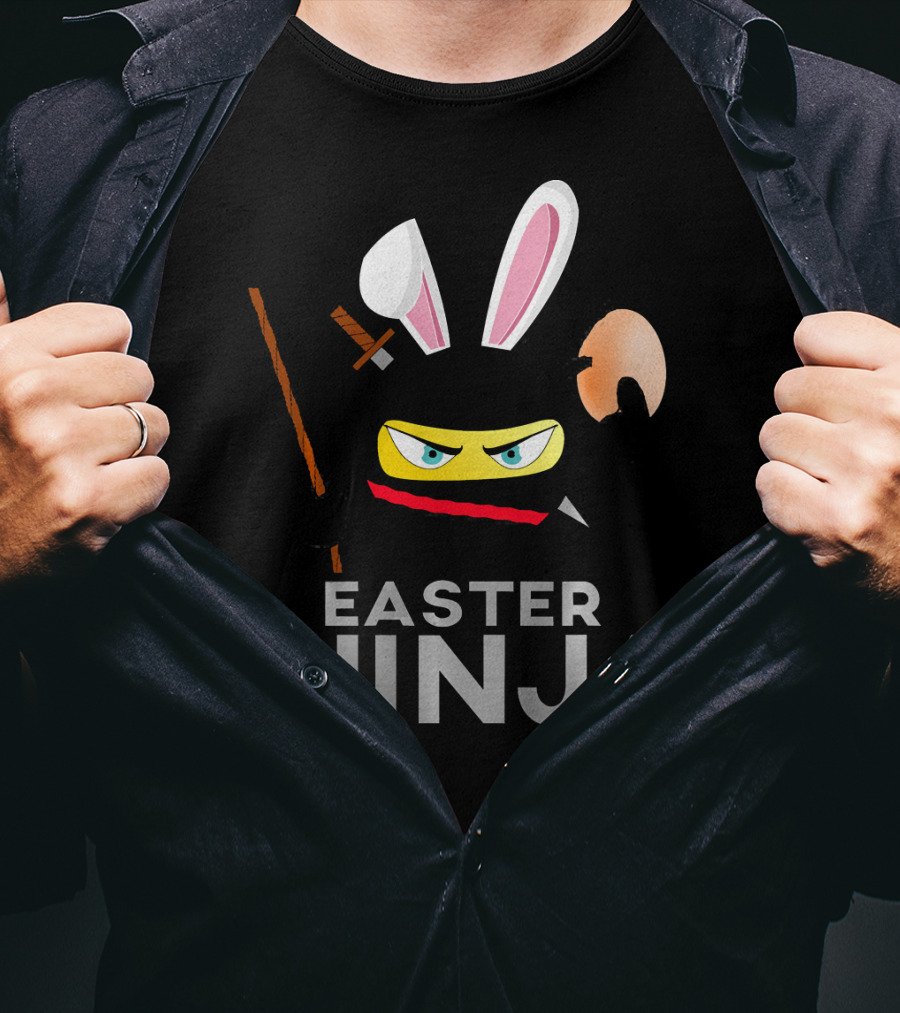 Easter Ninja Rabbit Mask Samurai Sword T-Shirt