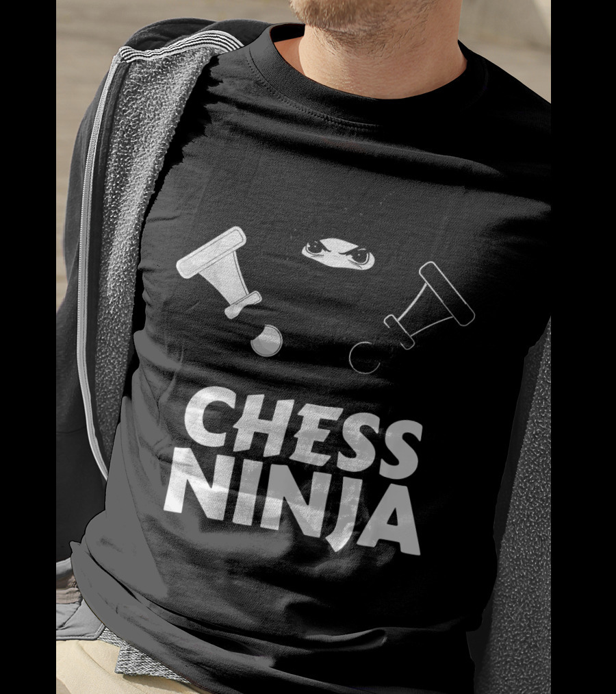 Chess Ninja Fun Warrior With Chess Pieces T-Shirt