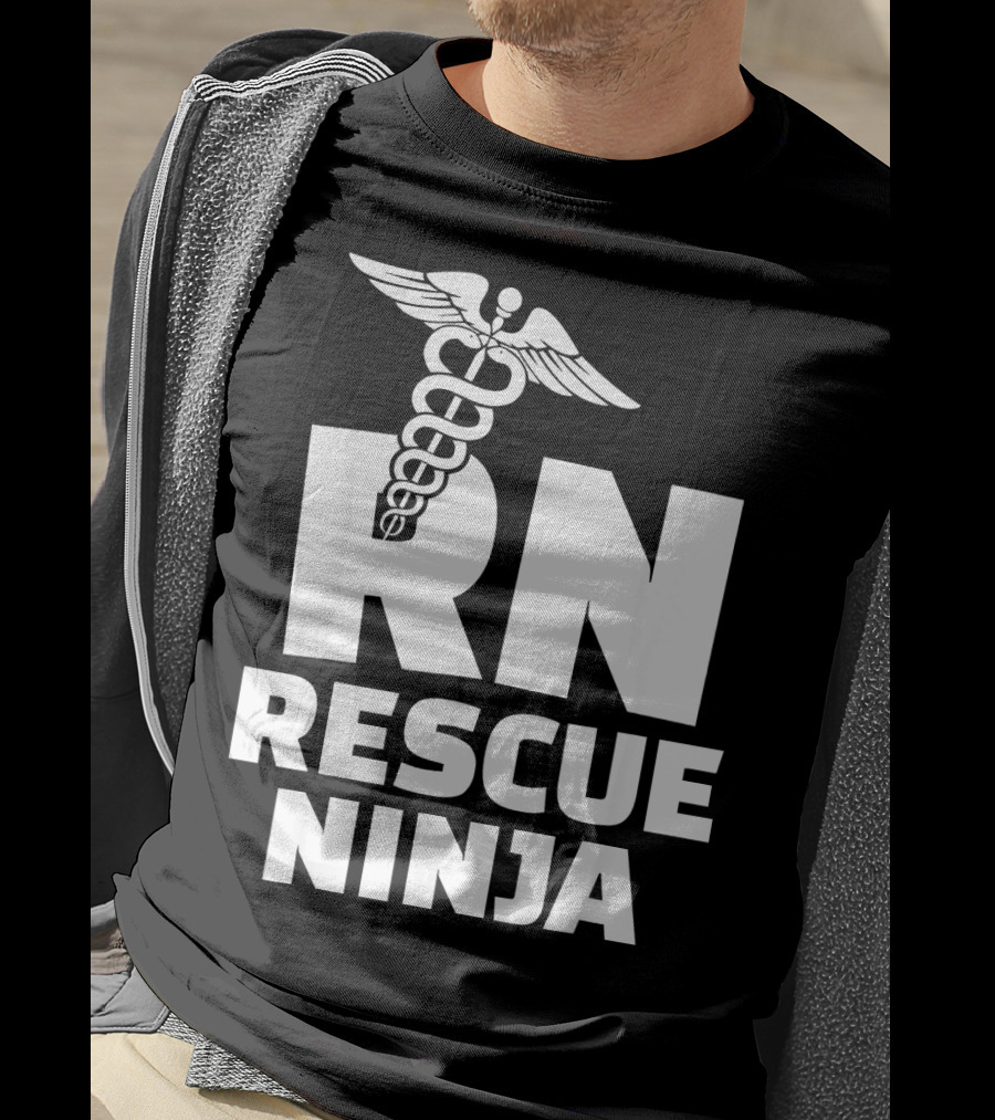 RN Rescue Ninja Nurses Caduceus T-Shirt