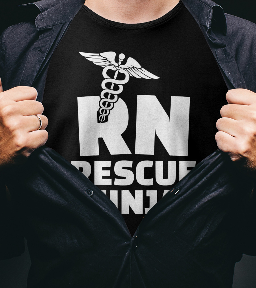 RN Rescue Ninja Nurses Caduceus T-Shirt