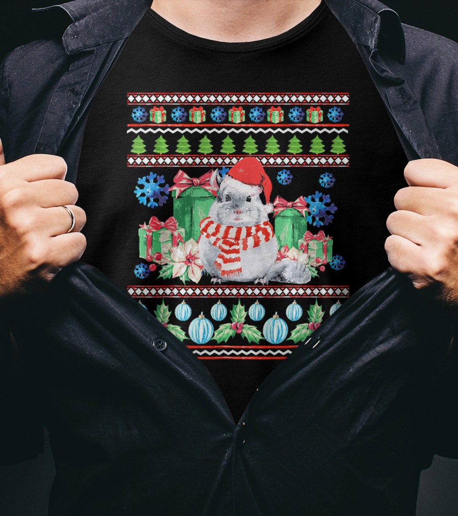 Chinchilla Christmas Holiday Gift T-Shirt