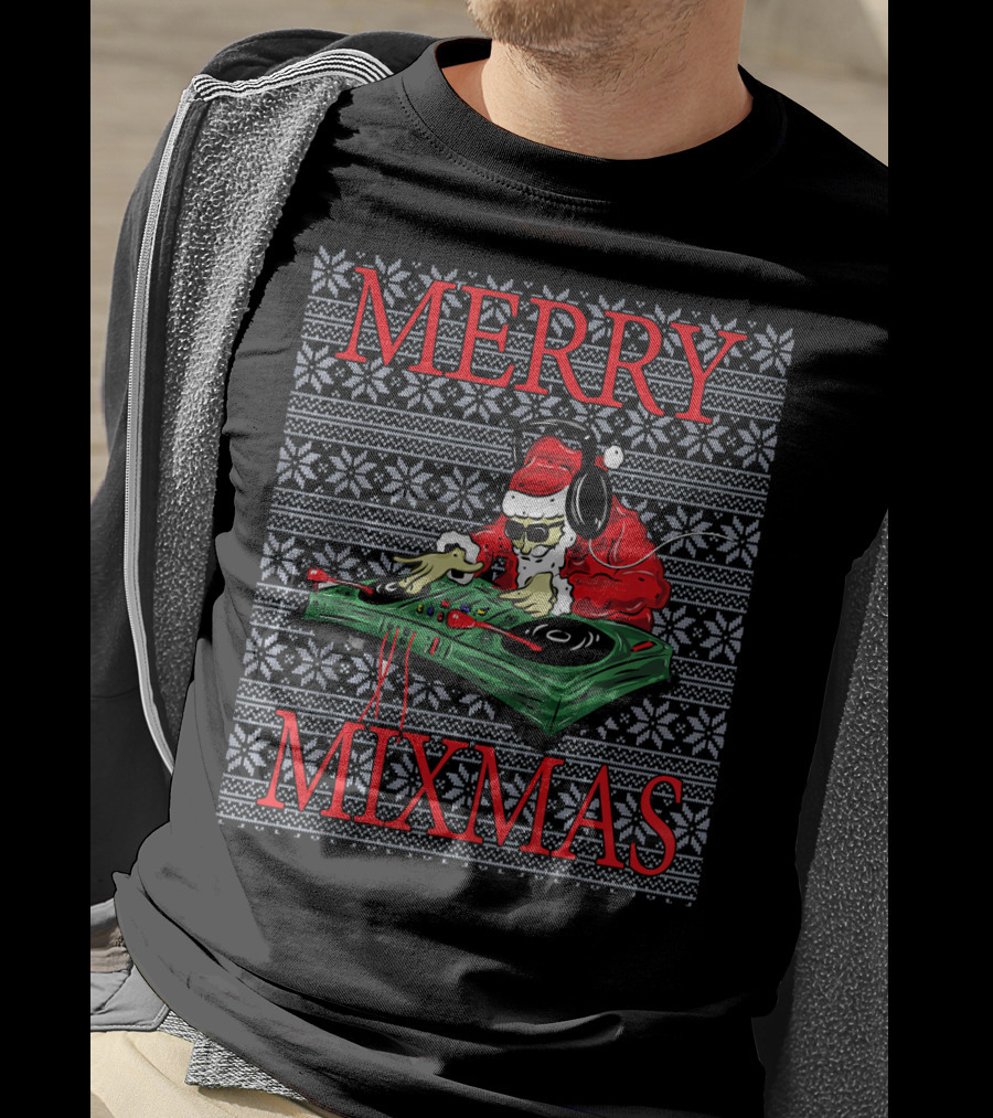 Merry Mixmas Christmas Ugly Hip Hop Santa DJ T-Shirt