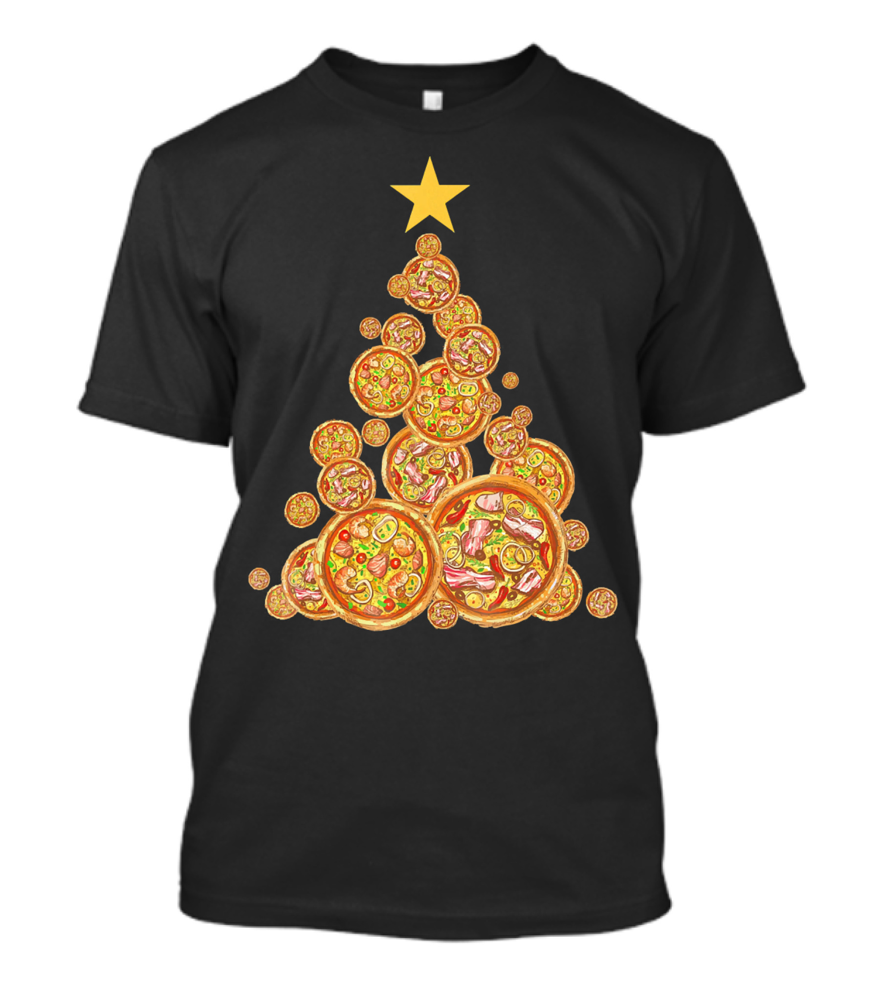 Pizza Christmas Tree Festive Pizza Lover Holiday T-Shirt