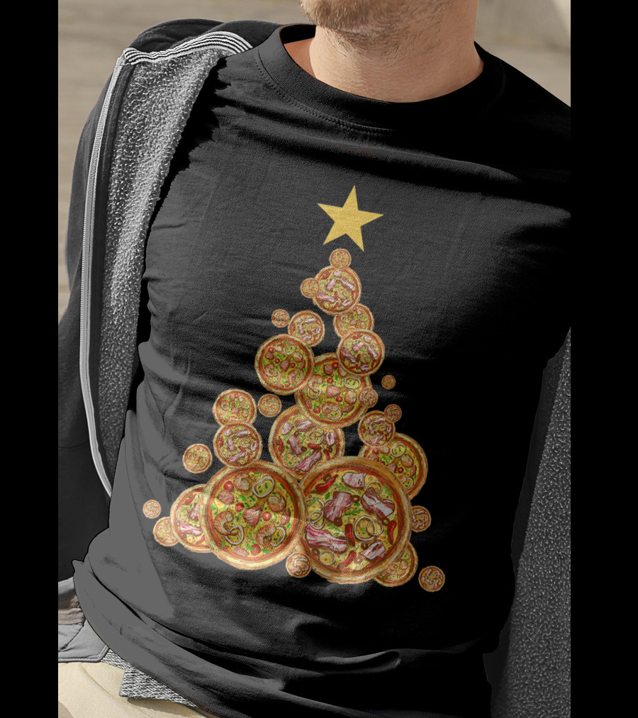 Pizza Christmas Tree Festive Pizza Lover Holiday T-Shirt