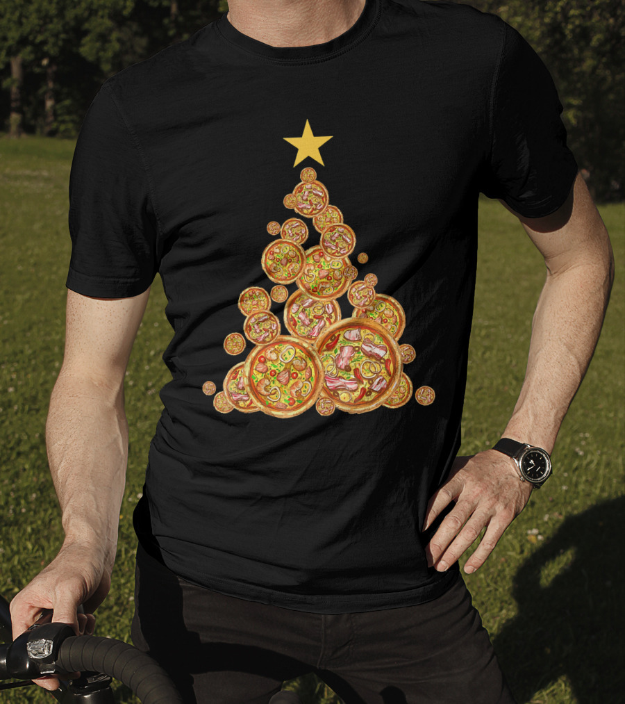 Pizza Christmas Tree Festive Pizza Lover Holiday T-Shirt