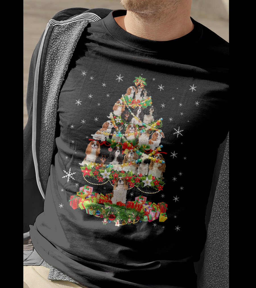 Cavalier King Charles Spaniel Christmas Tree Holiday T-Shirt