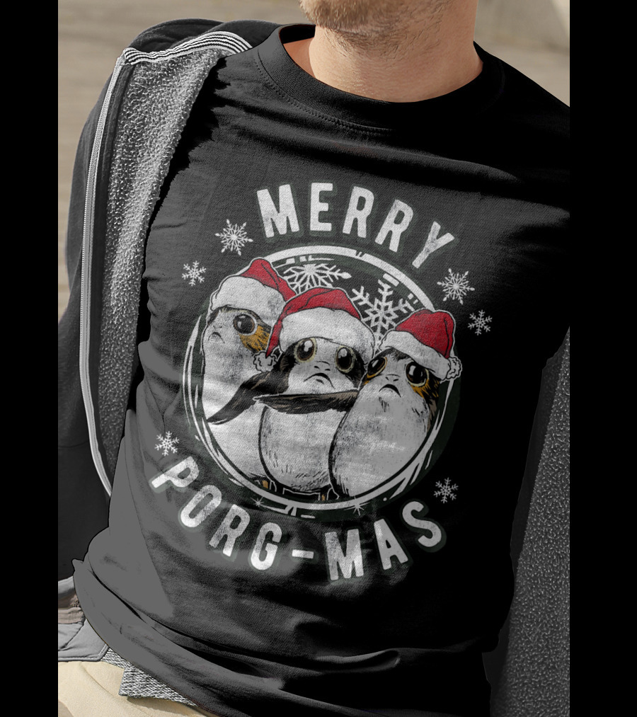 Star Wars Merry Porg Mas Christmas Holiday T-Shirt