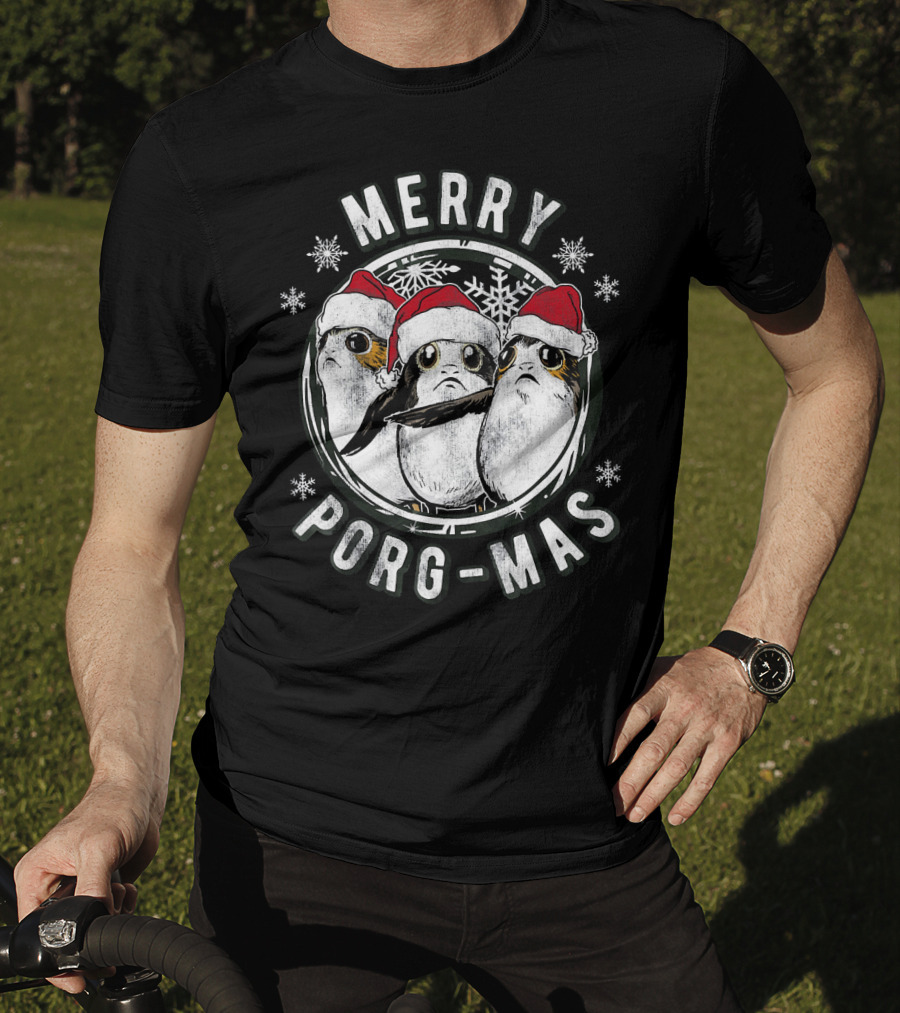 Star Wars Merry Porg Mas Christmas Holiday T-Shirt