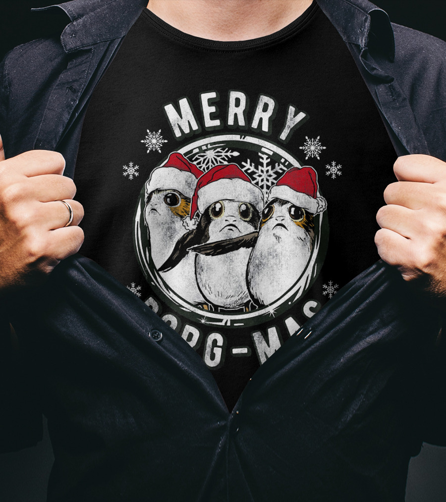 Star Wars Merry Porg Mas Christmas Holiday T-Shirt