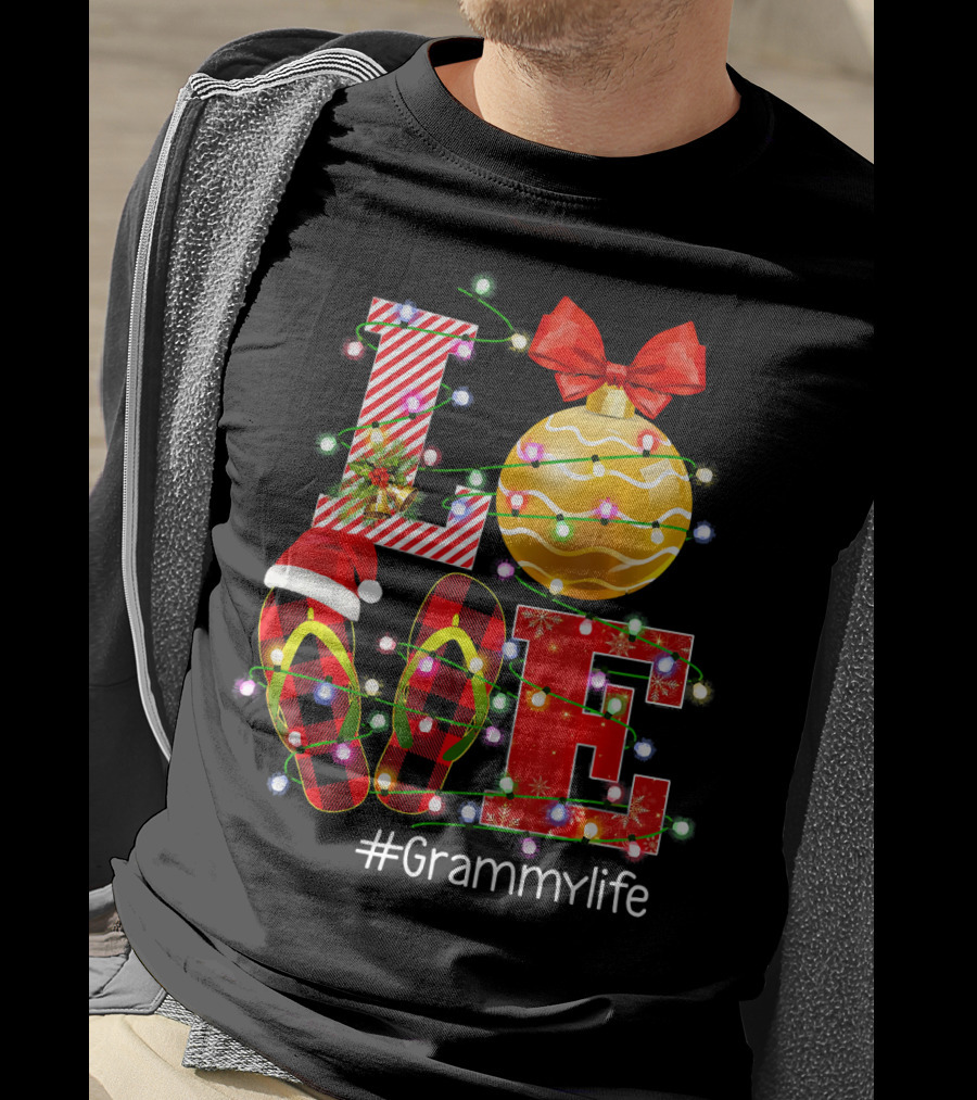 LOVE Christmas Ornaments Lights #Grammylife T-Shirt
