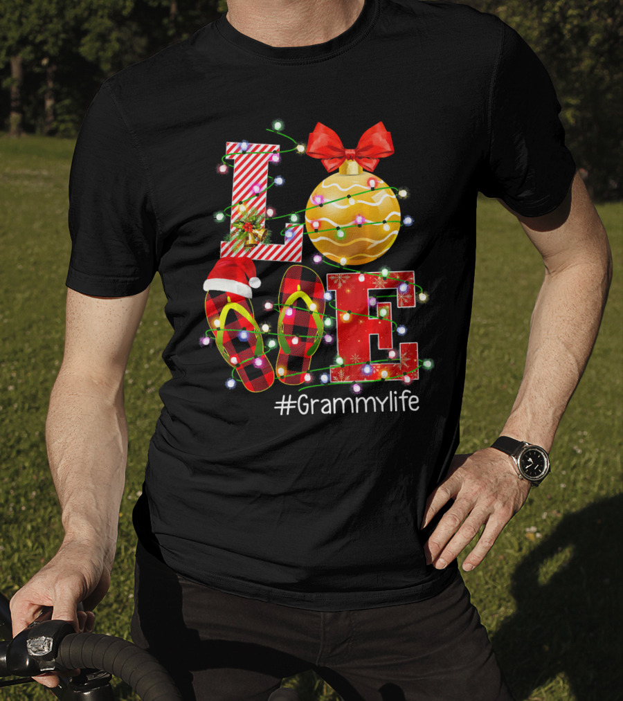 LOVE Christmas Ornaments Lights #Grammylife T-Shirt