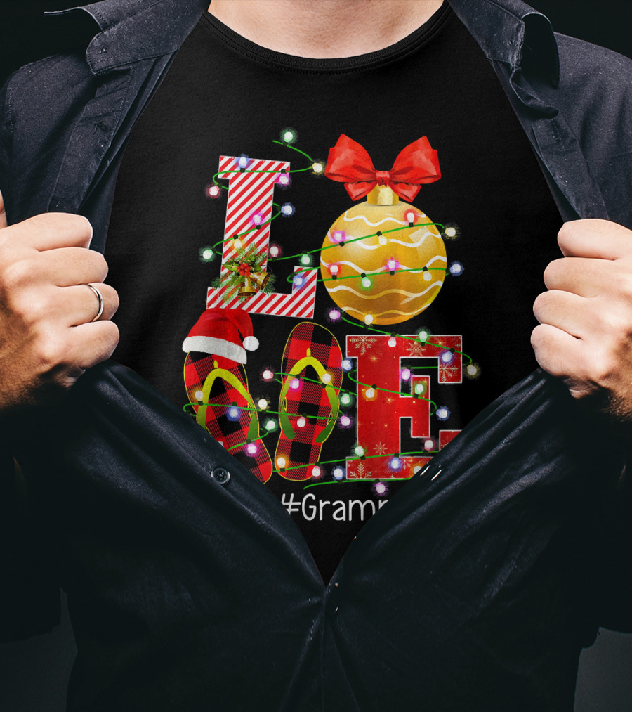 LOVE Christmas Ornaments Lights #Grammylife T-Shirt