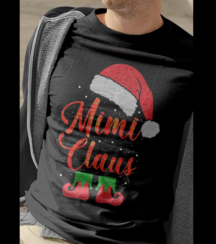 Mimi Claus Santa Hat Festive Christmas Humor T-Shirt