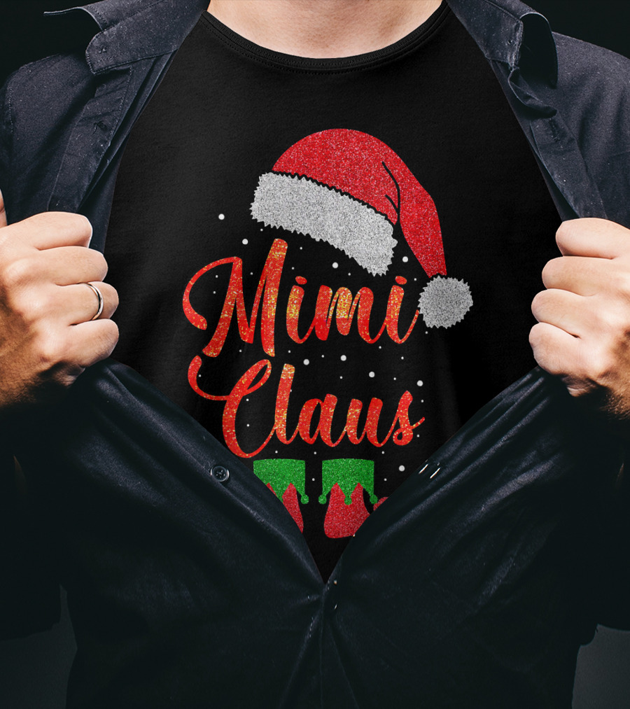Mimi Claus Santa Hat Festive Christmas Humor T-Shirt