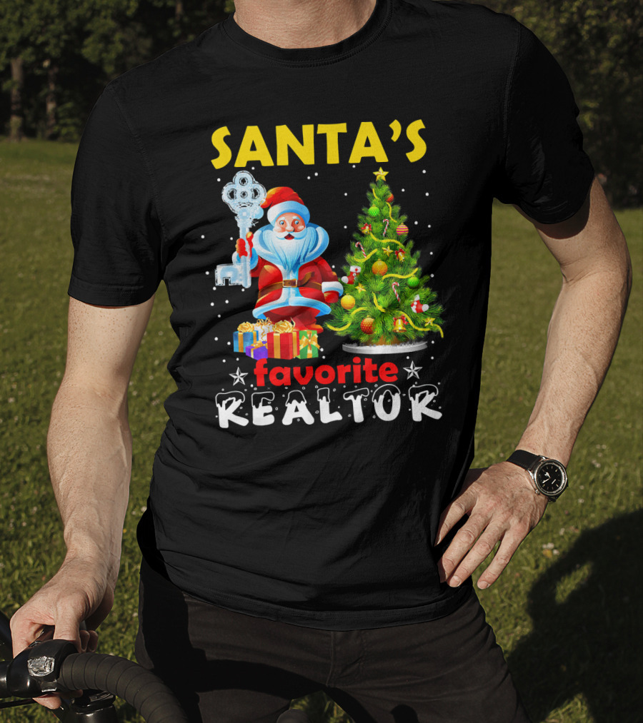 Santa's Favorite Realtor Christmas Tree Presents Key T-Shirt