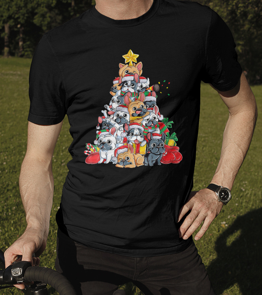 French Bulldog Xmas Tree Holiday T-Shirt