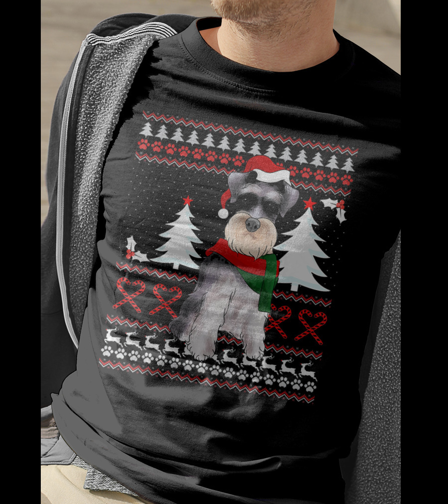 Miniature Schnauzer Christmas Holiday T-Shirt